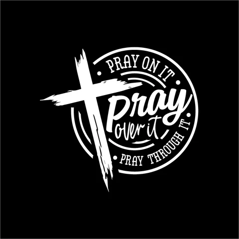 Pray on it Pray over it Pray through it Цитаты Наклейка на окно автомобиля Христианский крест Библейский стих Виниловые художественные наклейки для декора ноутбука