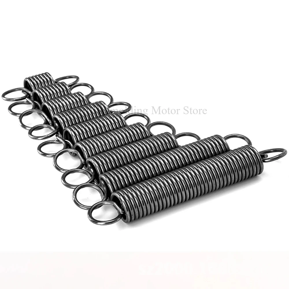 Manganese Steel Tension Spring Wire Diameter 2mm OD10mm-20mm Closed Hook Cylindrical Helical Pullback Extension Coils