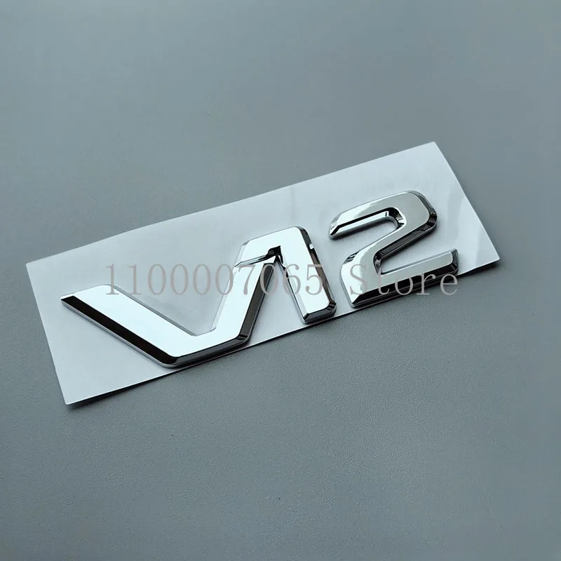 V12 Old Big Flat Font ABS Letters Car Emblem Trunk Fender Nameplate Logo Sticker for S Series S400 S500 S600 Chrome Glossy Black