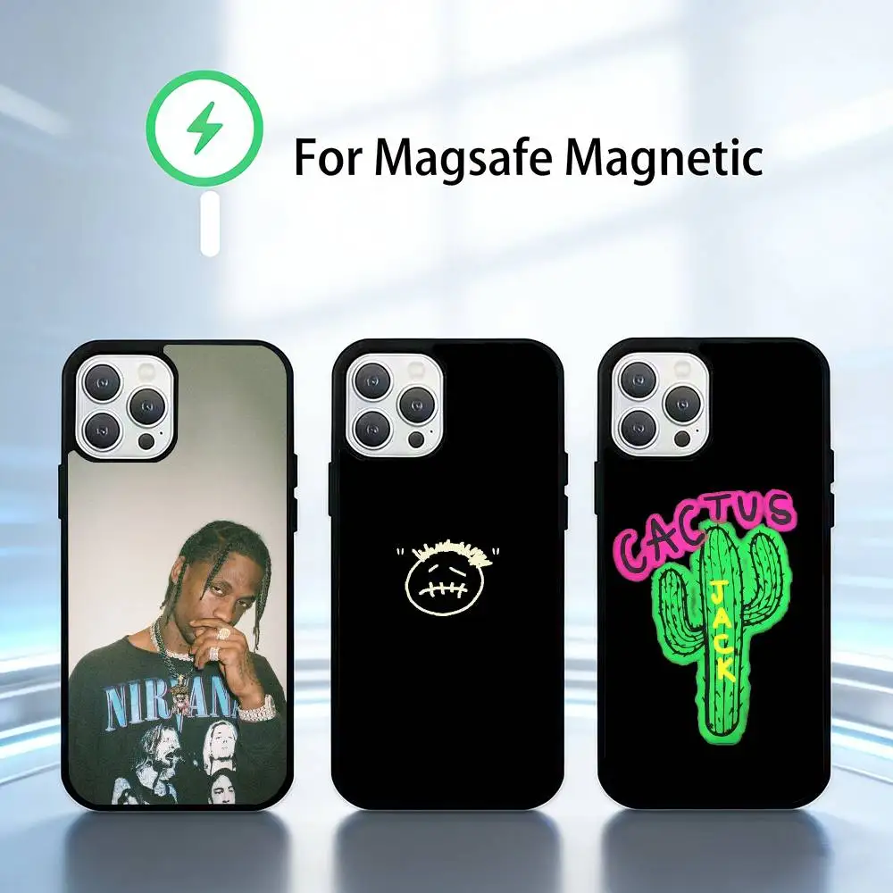 

T-T-Travis Scott Cactus Jack Phone Case For iPhone 14,16,15,13,17,12,Plus,Pro,Max Magnetic For Magsafe Frosted Cover