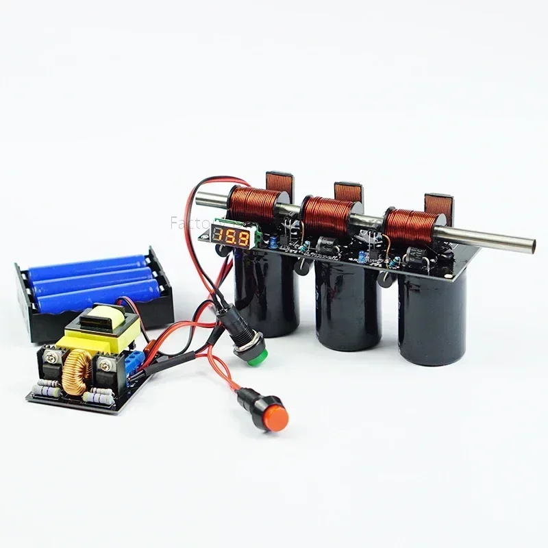 High voltage integrated electromagnetic  / simple multi-stage DIY Coil  Kit / physics experiment model