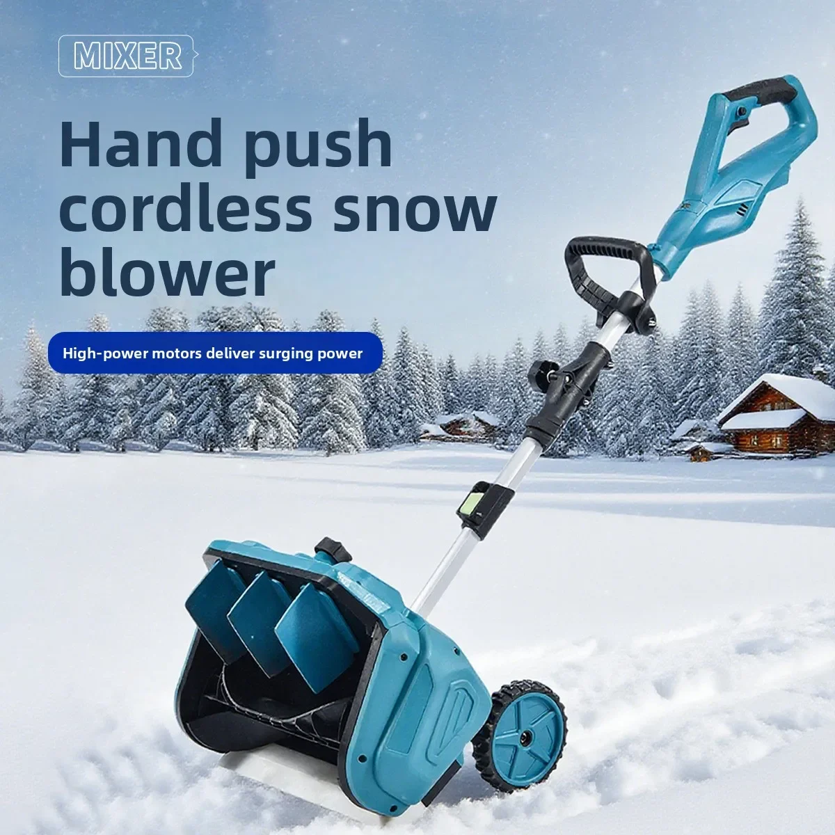 New Hand‑Push Portable Snow Thrower, Small Household Lithium Battery Wireless Snow Removal Machine For Road Use