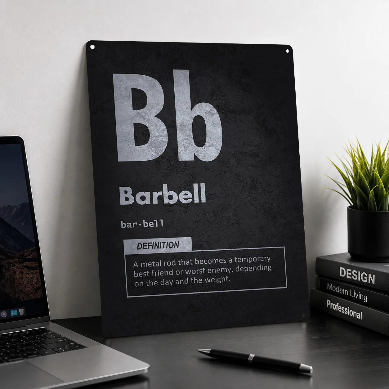 Barbell Funny Gym Workout Personalized 3D Textured Metal Poster Wall Art Vintage Tin Signs for Bedroom Decoration Gaming House