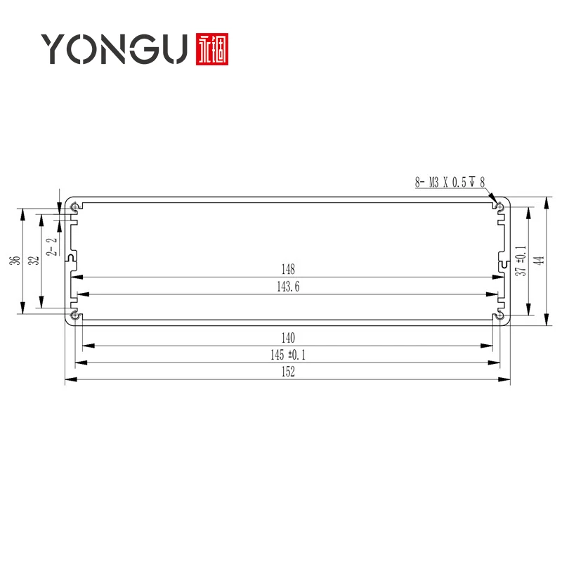 Aluminium Electrical Housing CNC Milling Machine Components Junction Box Customized Anodization PCB Board Enclosure H32 152*44MM