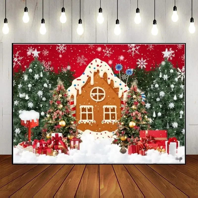 Merry Christmas Xmas Home Photography Backdrops Background Decor Baby Shower Winter Custom Birthday Backdrop Outdoors Photo Eve