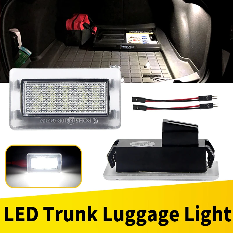 2Pcs LED Auto Glühbirnen Gepäck Stamm Frunk Tür Pfütze Licht Für Tesla Modell 3 X S Einfache Stecker ersatz LED Innen Lampe