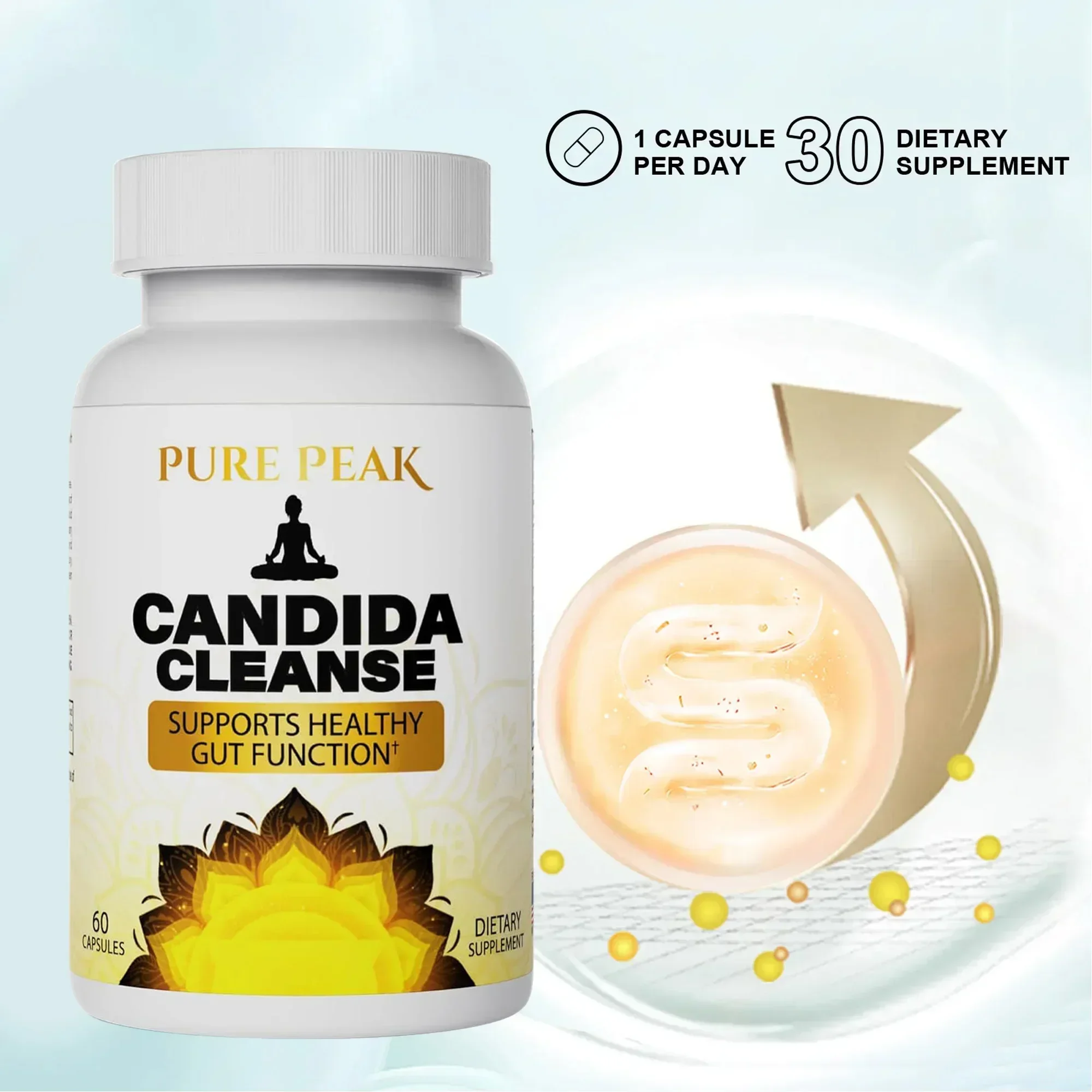 Candida Cleanse - Bevordert de spijsvertering en gezonde darmflora, helpt de darmen te ontgiften en reinigen, bevordert een gezonde darm, het immuunsysteem
