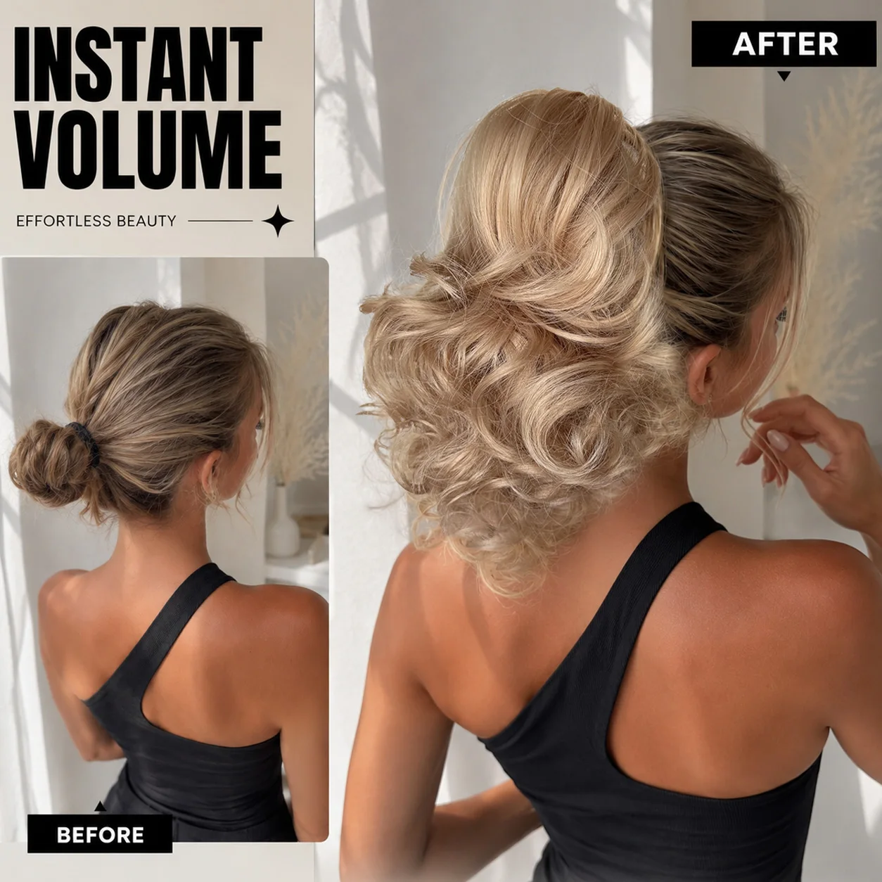 10 Inch Curly Claw Clip Ponytail Extension for Women, Short Wavy Synthetic Hair Extension, Voluminous Clip On Pony Tail Hairpiec