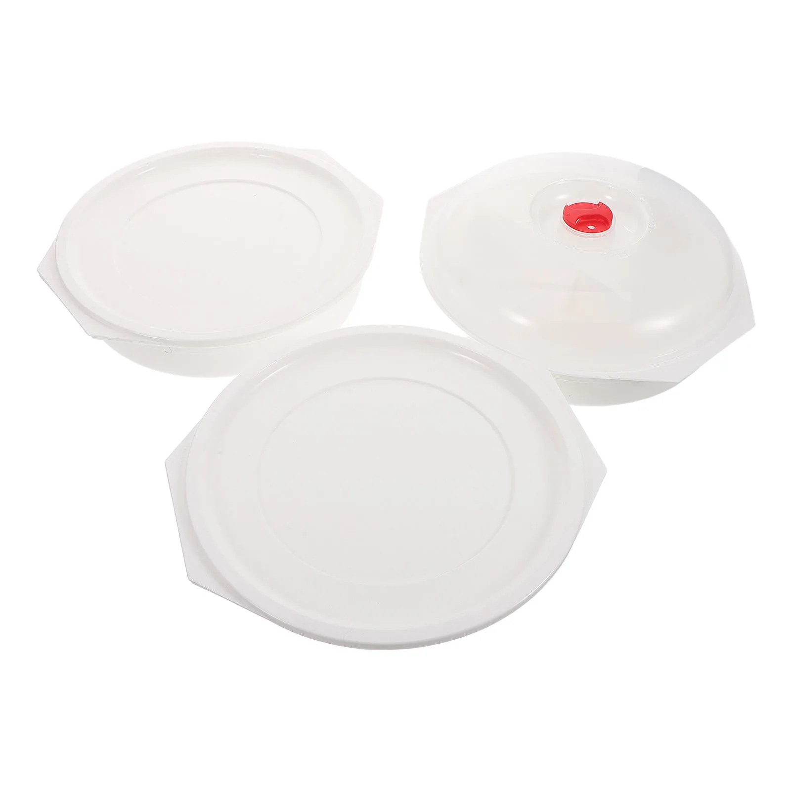 

3pcs Microwave Bowl With Lid Divided Meal Prep Containers Heat Resistant Portable Lunch Storage Soup Noodle Steamer For Office