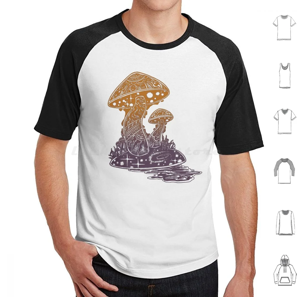 Shroom Swamp T Shirt Cotton Men Women DIY Print Hand Drawn Mushroom Swamp Shroom Nature Earth Mother Nature Psychedelic Psych