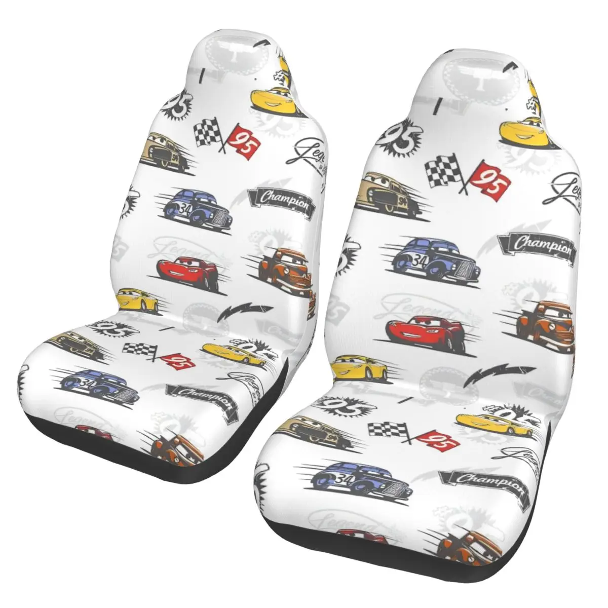 

Life Is A Highway Lightning McQueen Universal Car Seat Cover Auto Interior Travel Cars Car Seat Covers Polyester Car Accessories