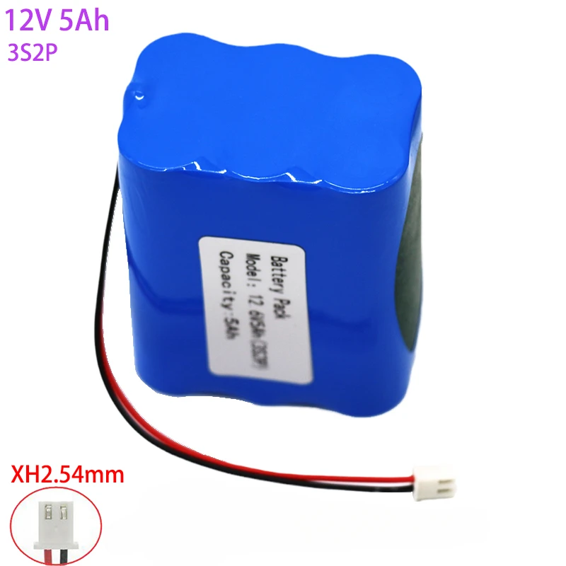 For LED Lamp Light Table Lamp Backup Power 12V Rechargeable Battery 3S2P 11.1V / 12.6V 5000mAh Lithium Battery Pack with 5A BMS