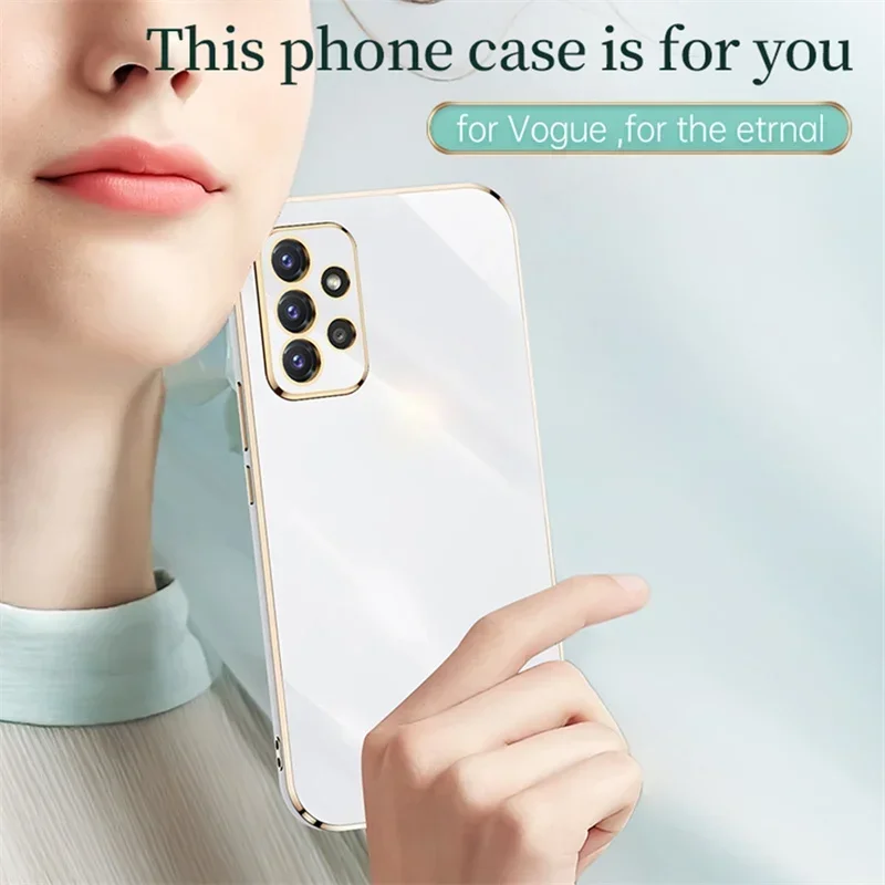 Luxury Plated Silicone Protector Case For Samsung Galaxy A15 A14 A05 A04E A24 A25 A34 A54 A52 A13 A32 Soft Silicone Phone Cover