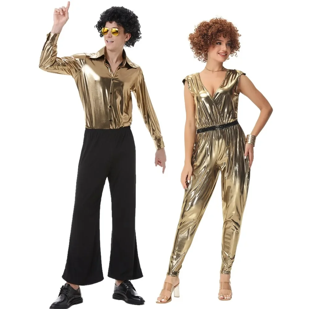 

Vintage 80s 90s Hippie Fancy Dress Halloween Retro Rock Disco Party Couples Cosplay Costume