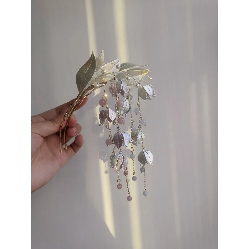 [Broken Jade Lily of the Valley] Lily of the Valley Tassel Wrapped Flower Hanfu Cheongsam Accessories