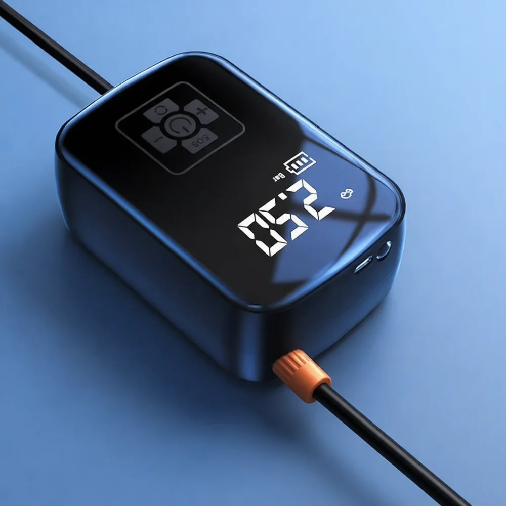 Digital Car Tire Air Compressor Pump Portable Electric Inflator Automatic Stop Pressure Monitor Essential Vehicle Tool