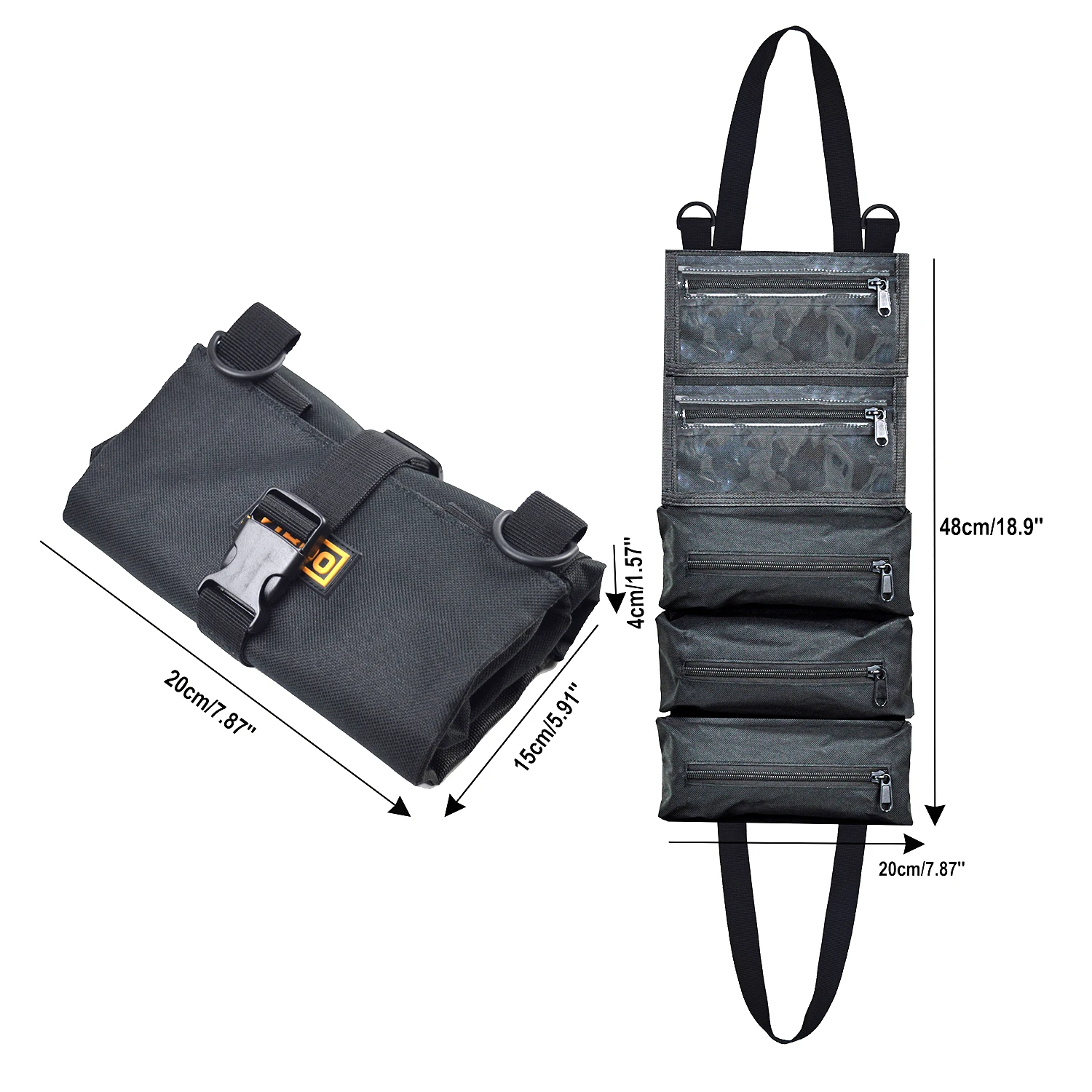 ZIBOO C20 Heavy Duty Portable Foldable Roll Up Tool Bag Great for Test Accessories Storage