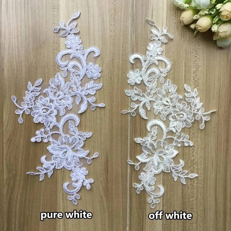

5 Pairs, High-quality Multi-color Lace Embroidery Wedding Stickers, Handmade Bridal Headdress Background Decoration Accessories