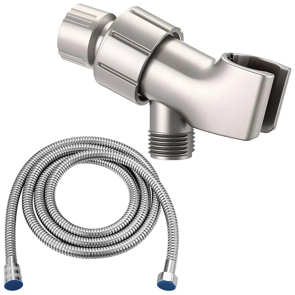 

79 Inch Stainless Steel Shower Hose with Adjustable Arm Holder Shower Head Adjustable Replacement Hose Head Holder for Wall