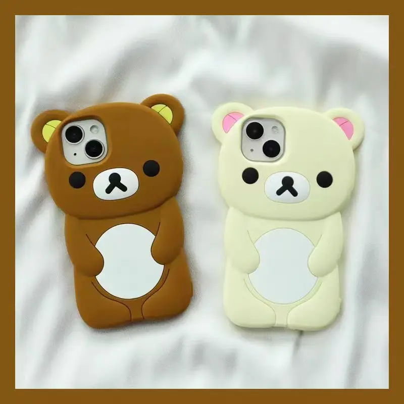Rilakkuma Silicone Phone Case Cute Cartoon Full Body Shockproof Soft Phone Case for iPhone 16 15 14 13 12 11 Pro Max - view 5