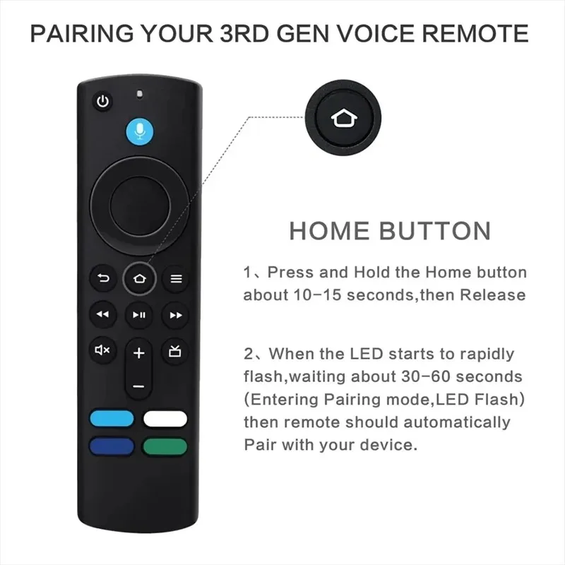 Control Remoto de Voz de Repuesto para Fire TV Stick 4K Max 3.ª Generación, Stick Lite, Cube, Control Remoto para Smart TV, Compatible con Alexa