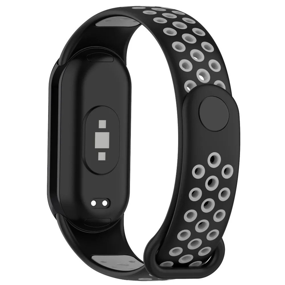 Silicone strap For Xiaomi Mi band 10 9 Porous and breathable sports bracelet replacement wristband Mi band 9 8 watchband Correa