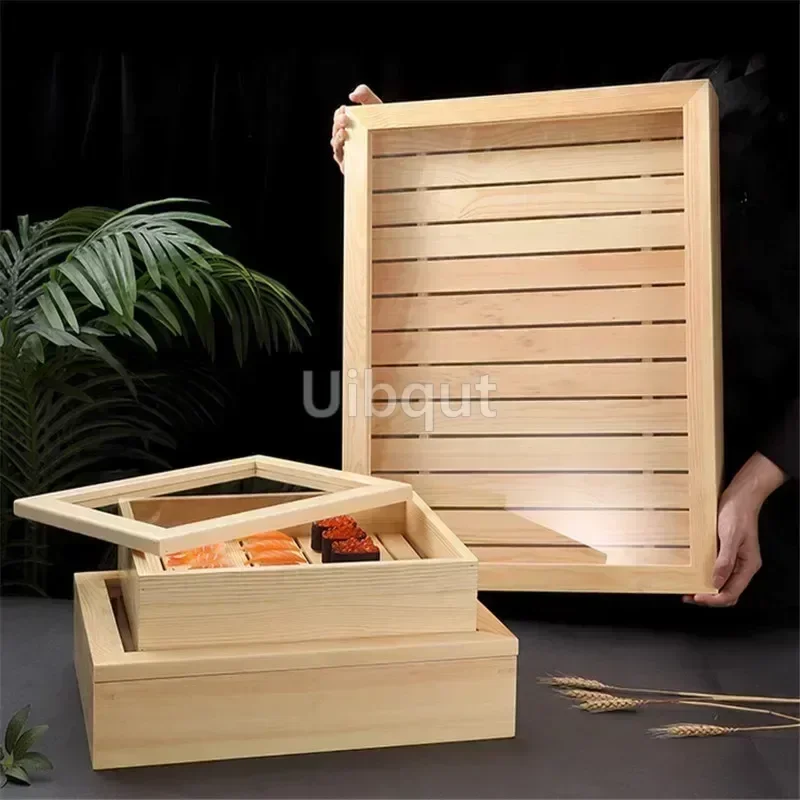 Wood Bento Box Dry Ice Japanese Food Box Picnic cuisine wooden