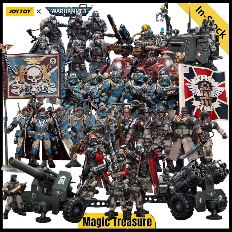 【En stock】Figura de acción JOYTOY Warhammer 40K Astra Militarum Krieg Veteran Squad 55th Adeptus Mechanicus Skitarii Marshal 1/18