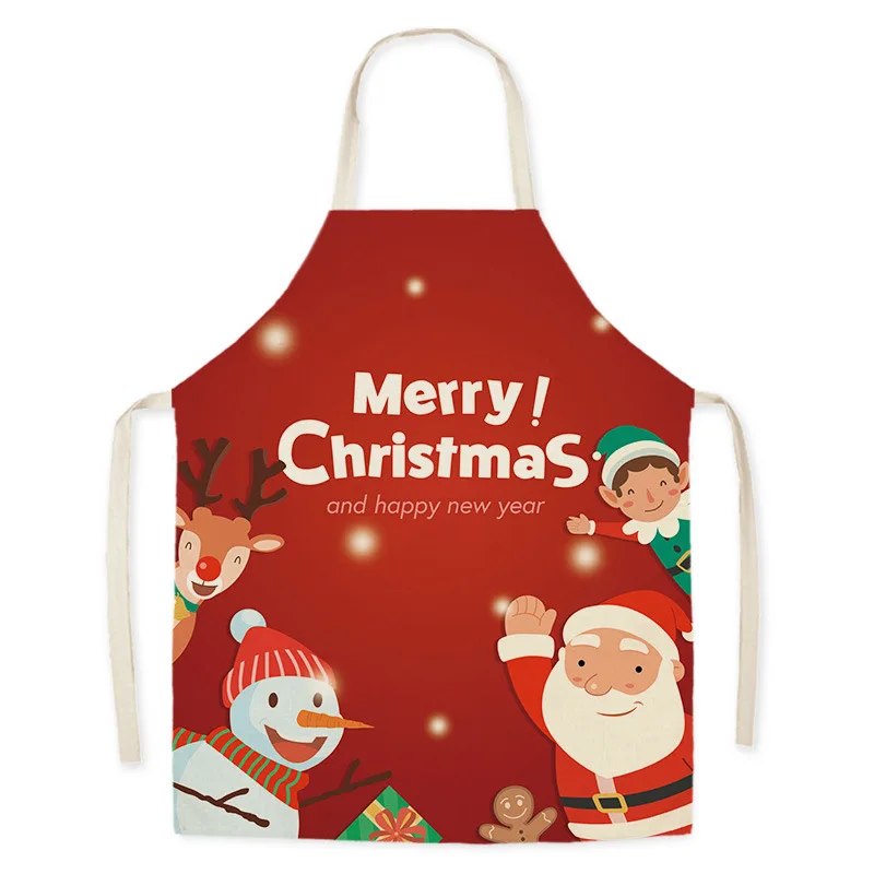 Christmas Linen Aprons  Clothing Supplies Parent-child Sets Men\'s  Baking Accessories Women\'s