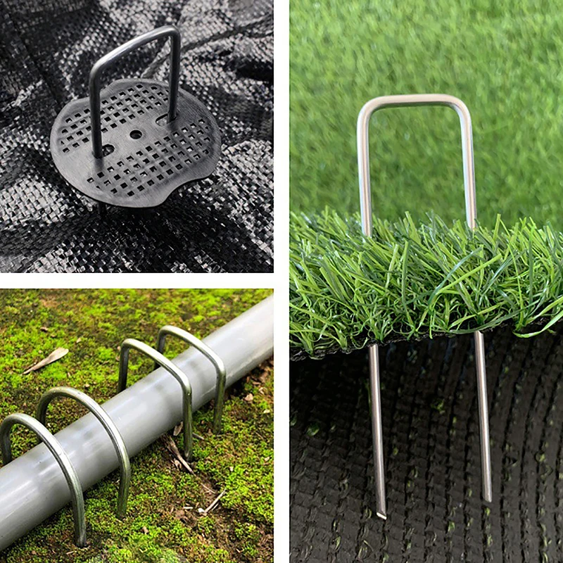 

20 шт. пейзажные скобы U-образные садовые штифты садовые колья скобы сверхмощные колья для двора, газона, палатки, крепежные колышки для сорняков