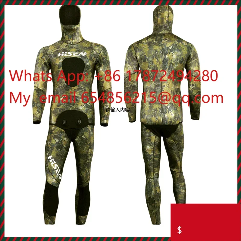 2pcs Sets Canyon Diving Suit Camouflage Freediving Wet Suit Diving Spearfishing Neoprene Yamamoto Open Cell 7MM Wetsuit