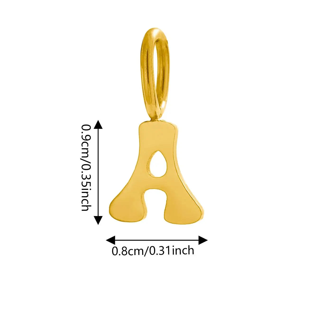 14K Gold-Plated Initial Charm Pendants - Minimalist Stainless Steel Alphabet DIY Jewelry for Women