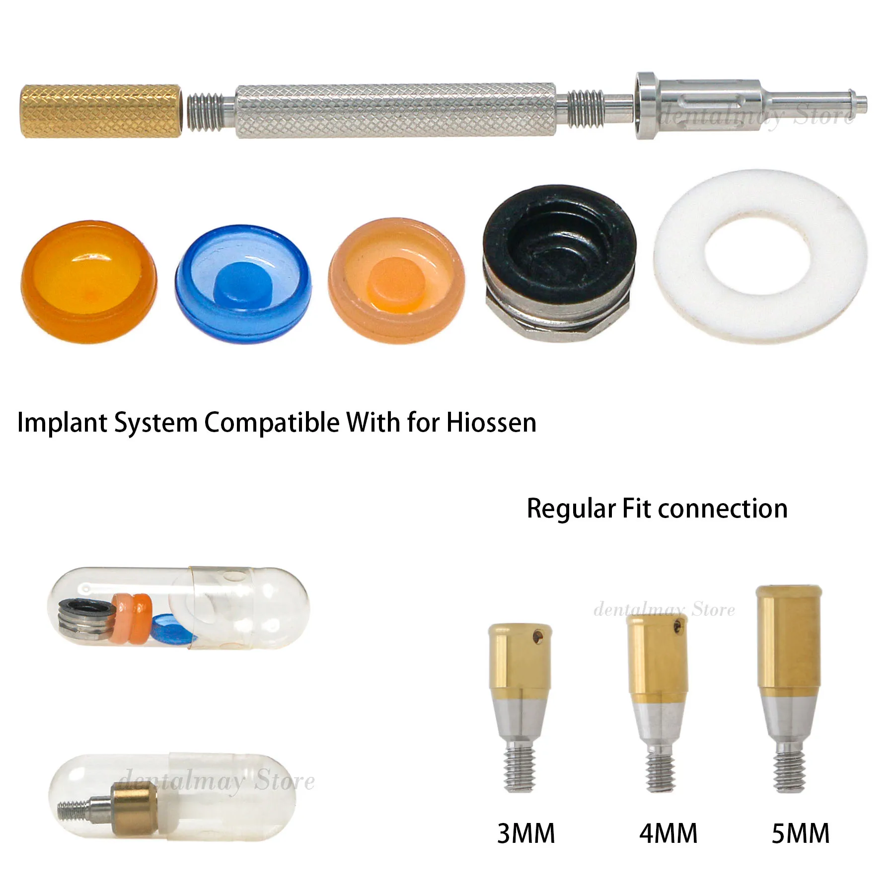 

Dental Implant Attachment Abutment & Overdenture Male Caps Kits Tool Locator Core Tool for Hiossen Regular 3mm 4mm 5mm