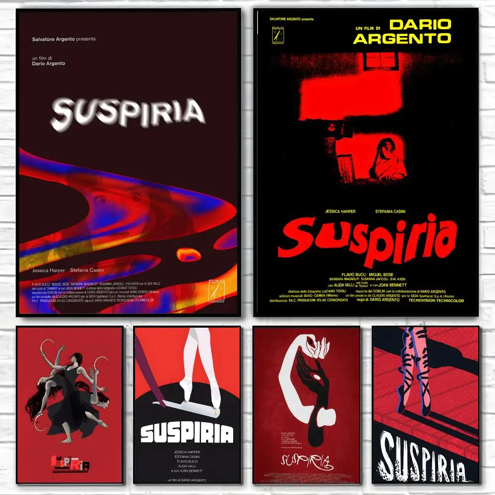 Movie Suspiria Poster Self-adhesive Art Waterproof Paper Sticker Coffee House Bar Room Wall Decor