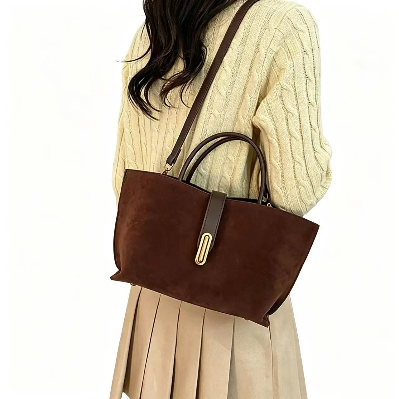 Pu Matte Autumn and Winter 2026 New Handbag Retro Commuter Handbag Stylish Versatile Shoulder Crossbody Bag for Women