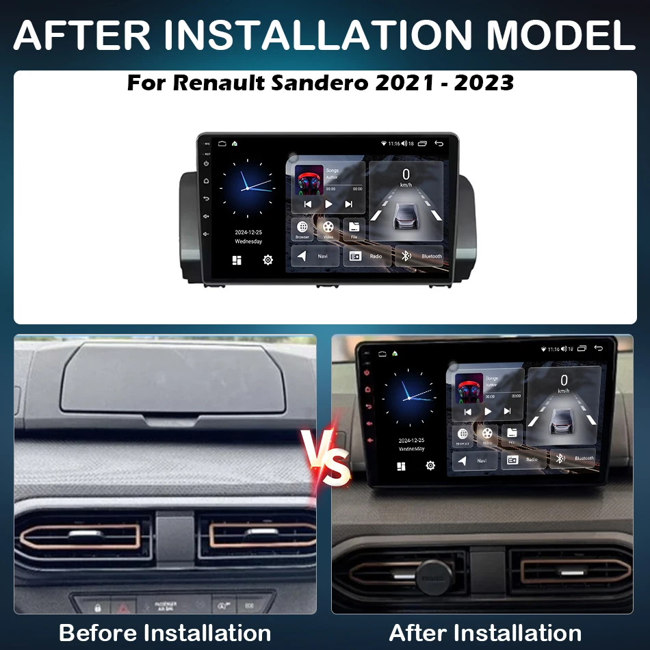 Car Radio For Renault Sandero 2021 2022-2023 Android 15 Autoradio Stereo Wireless Carplay Navigation GPS Multimedia Video Player