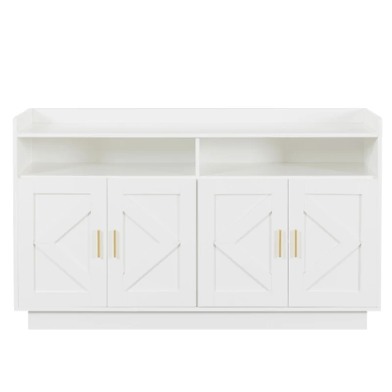 Mueble de tocador, mueble de barco, mueble de almacenamiento de aparador de buffets, consola de servidor de buffets, gabinetes individuales, blanco