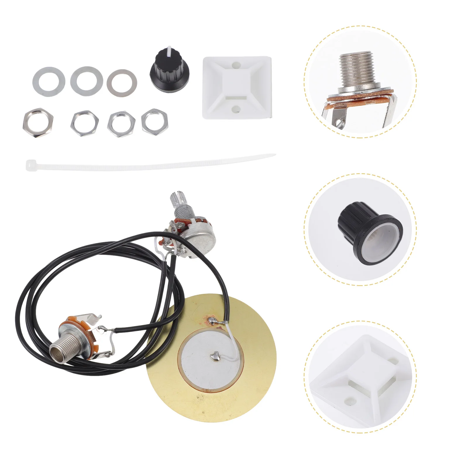 

1 Set Guitar Pickup Kit Piezo Microphone Acoustic Violin Ukulele Self-Adhesive Professional Tone Tuning Tool Durable Guitar