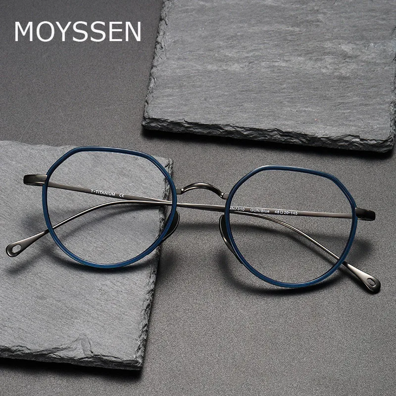 

Brand Design Fashion Polygon Pure Titanium Optical Glasses Frame Teenager Boy Girl Narrow Eyeglasses Can Customize Myopia