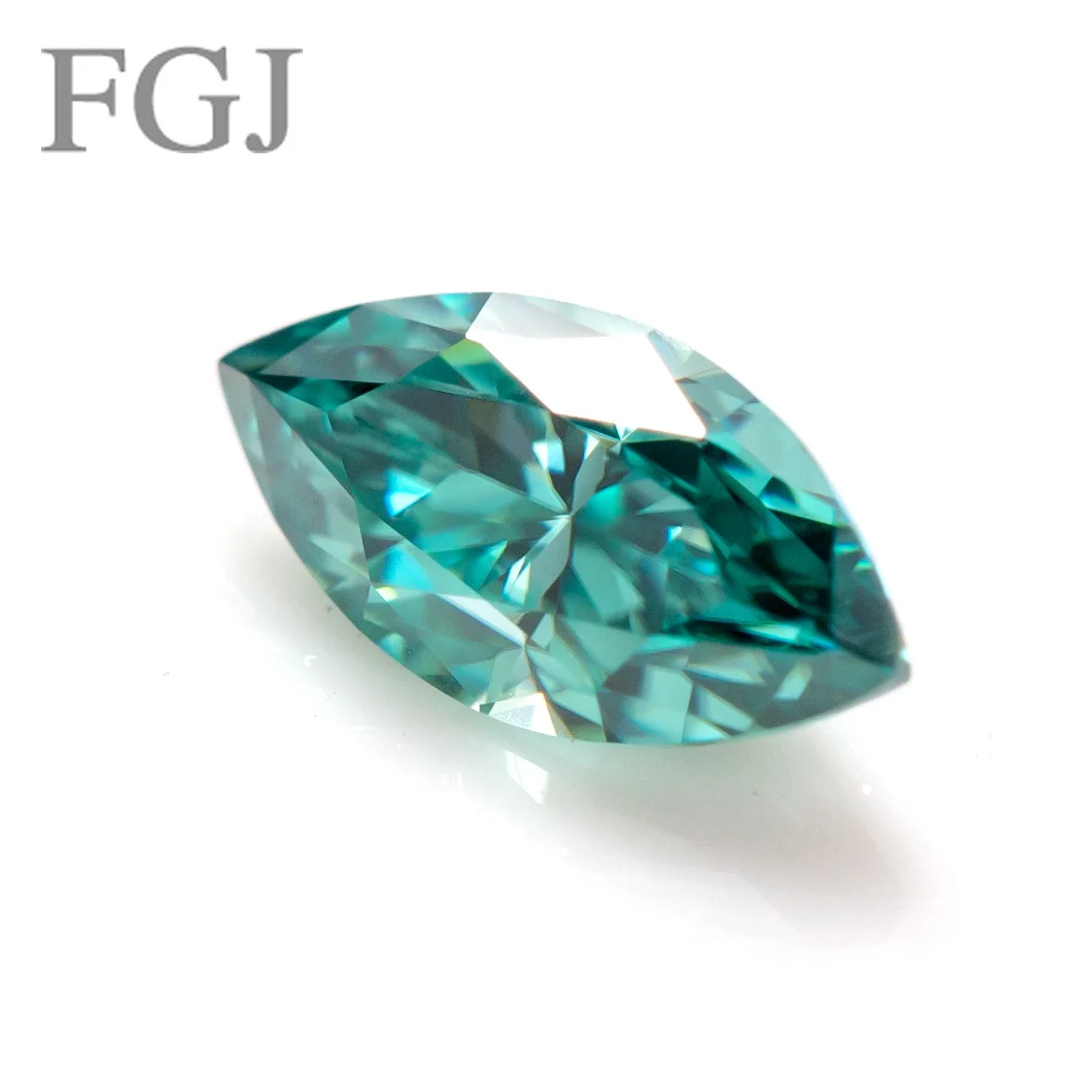 FGJ 4x8-10x20mm Dark Green VVS1 Brilliant Cut Marquise Cut GRA Moissanite Diamond Test Positive Free Engraved Girdle Wholesale