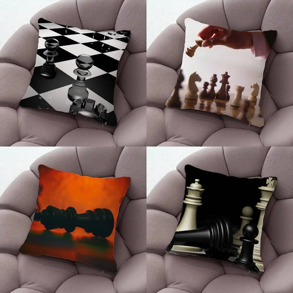 

Black White Chess Pillow Case Pillow Case Living Room Sofa Cushion Cover Suitable For Home Bedroom Room Decoration