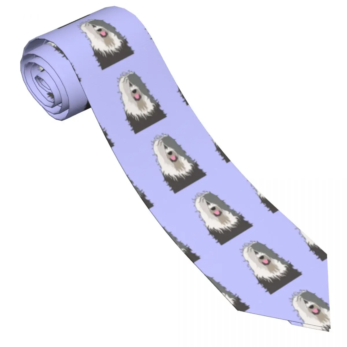 Mens Tie Slim Skinny Old English Sheepdog Necktie Fashion Free Style Tie for Party Wedding