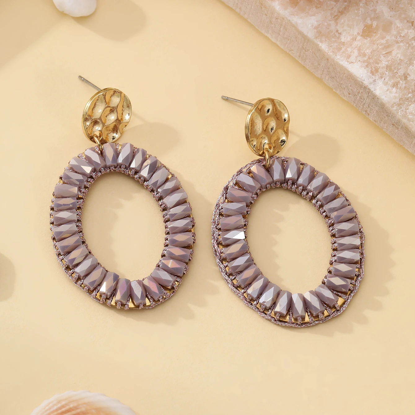 INKDEW Oval Shape Fashion Drop Earrings for Women Handmade Beads Crystal Big Long Earrings Jewelry Bohemia Gift boho EA094