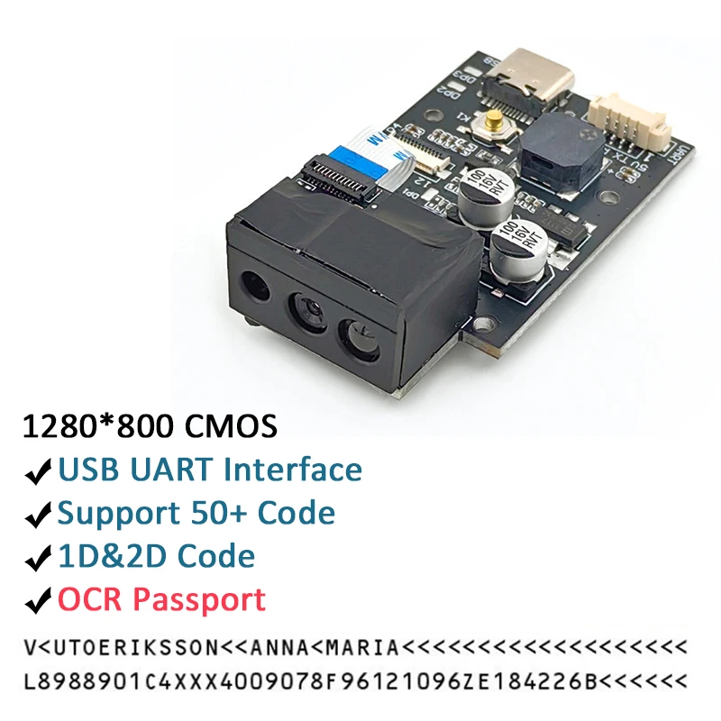 GM69Pro 1D/2D/OCR PDF417 USB UART 1280*800CMOS Barcode Scanner Qr Code Scanner Module Reader Support OCR Passport Android .Net