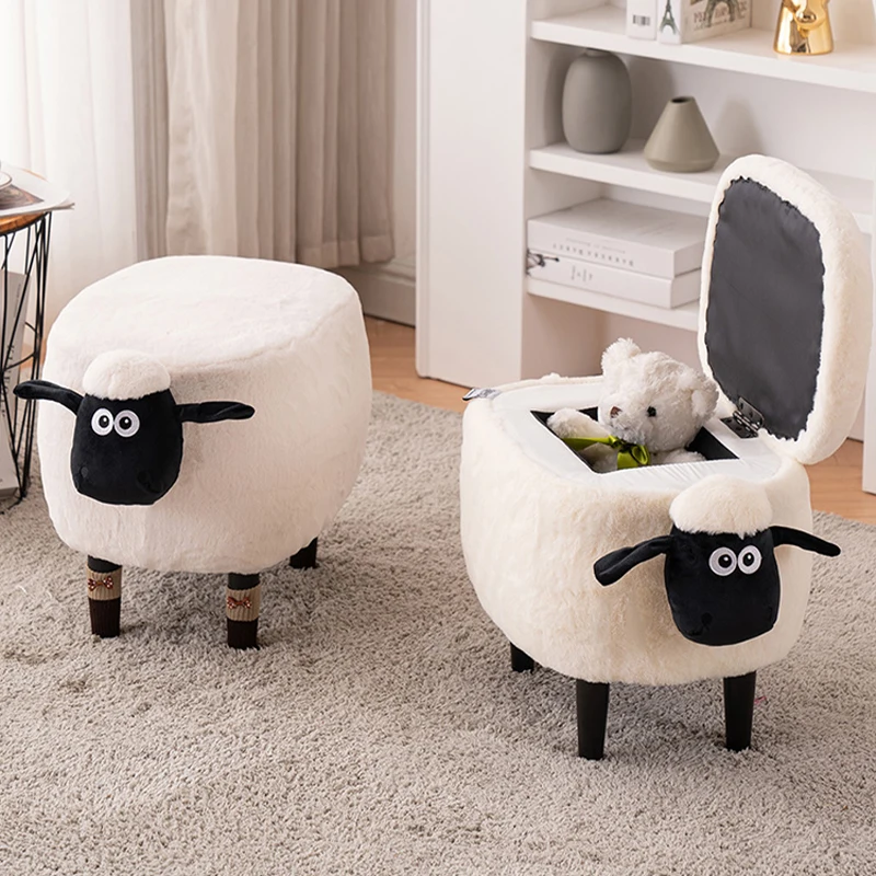 

Animal Seating Stool, Little Sheep Cartoon, Popular Online Children's Stool, Home Storage Creative Stool, Shoes Wearing