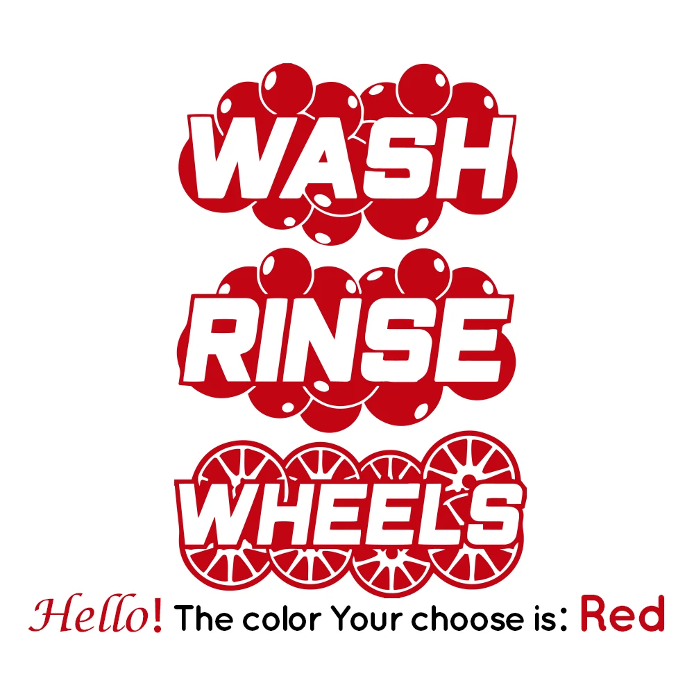 

Wash Stickers Rinse Sticker Wheels Decal Detailing & Valeting Vinyl Bucket Decal Stickers The car wash