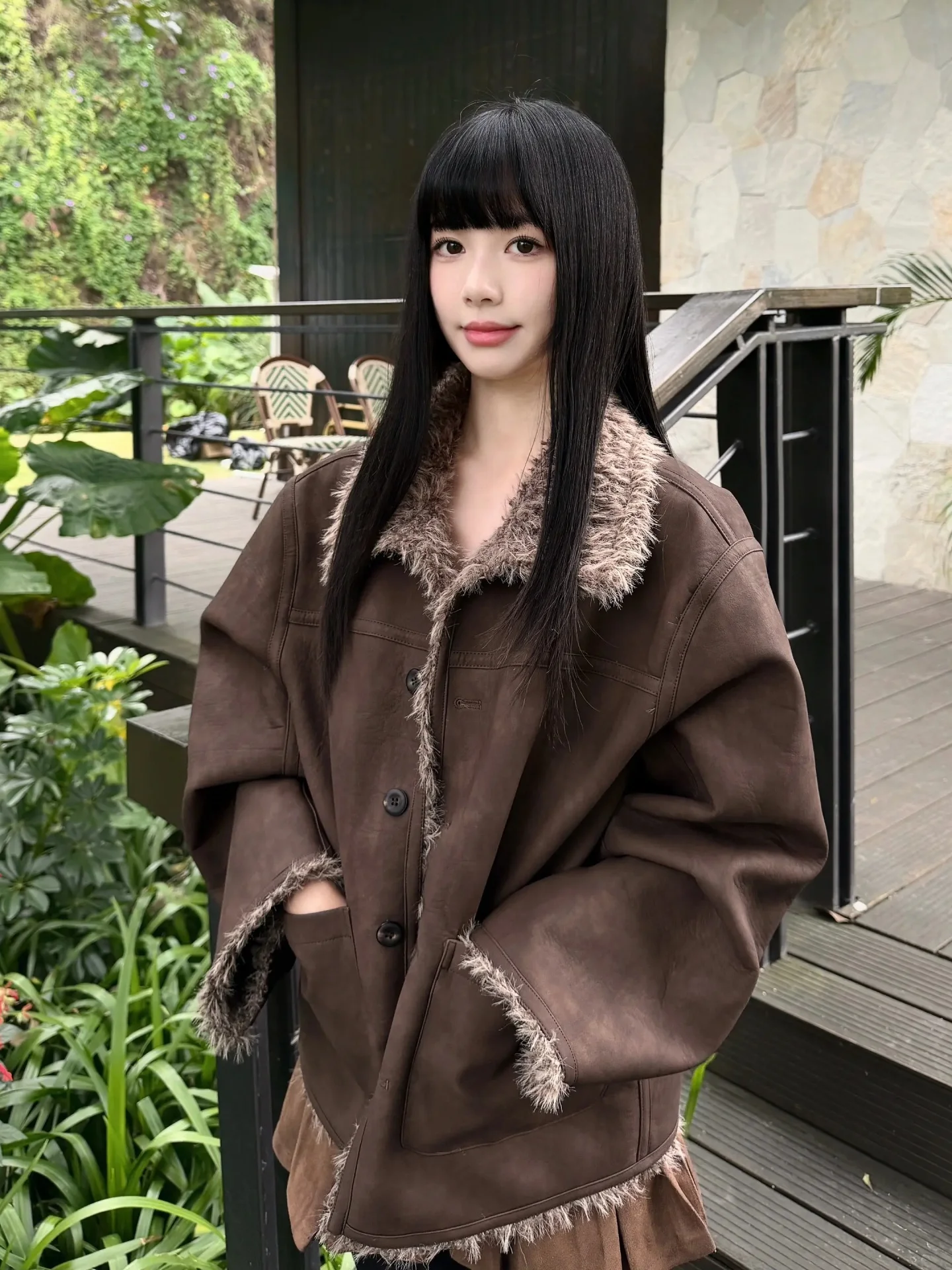 

Мужское двустороннее пальто из овечьей шерсти с утеплением из хлопка, модное городское стильное пальто с длинными рукавами на пуговицах