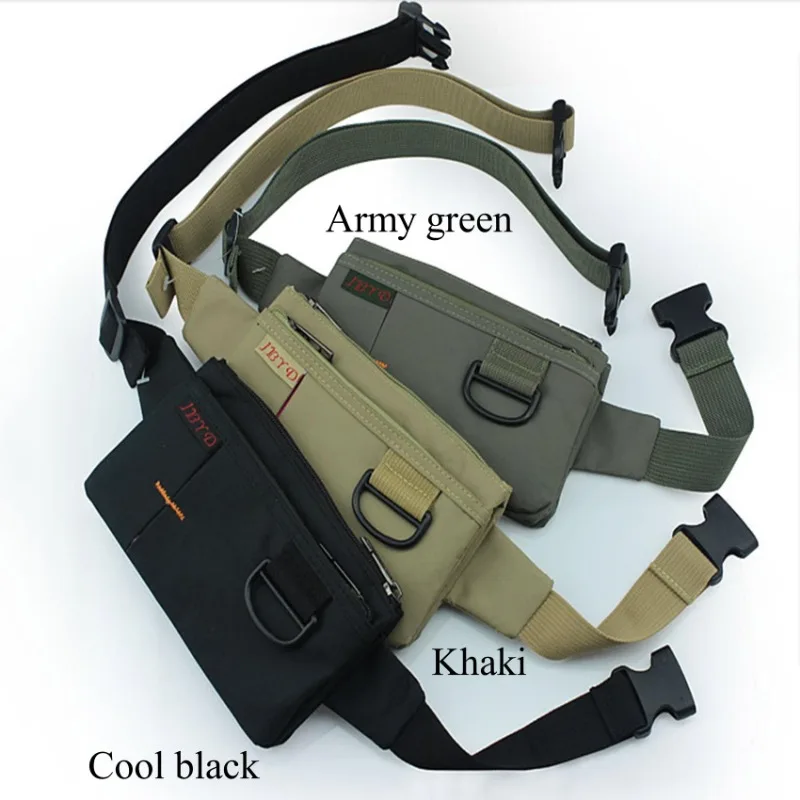 Unisex Nylon 4-Pocket Waterproof Fanny Pack – Black Durable Stylish Men's Crossbody Bag