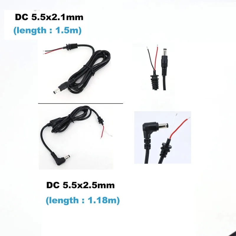 5.5x2.1mm 5.5x2.5mm DC male Power Charger right angle Plug supply Cable Connector for PC Laptop power adapter repai A7