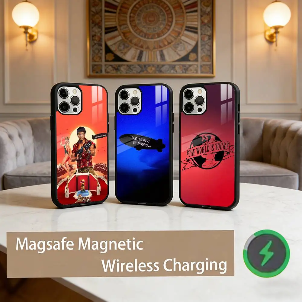 The W-World Is Yours S-Scarfaces Phone Case For iPhone17,16,15,14,13,12,11 Plus,Pro Max Magnetic For Magsafe Wireless Charging